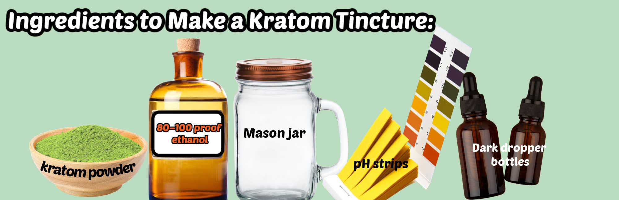 image of ingredients to make kratom tincture