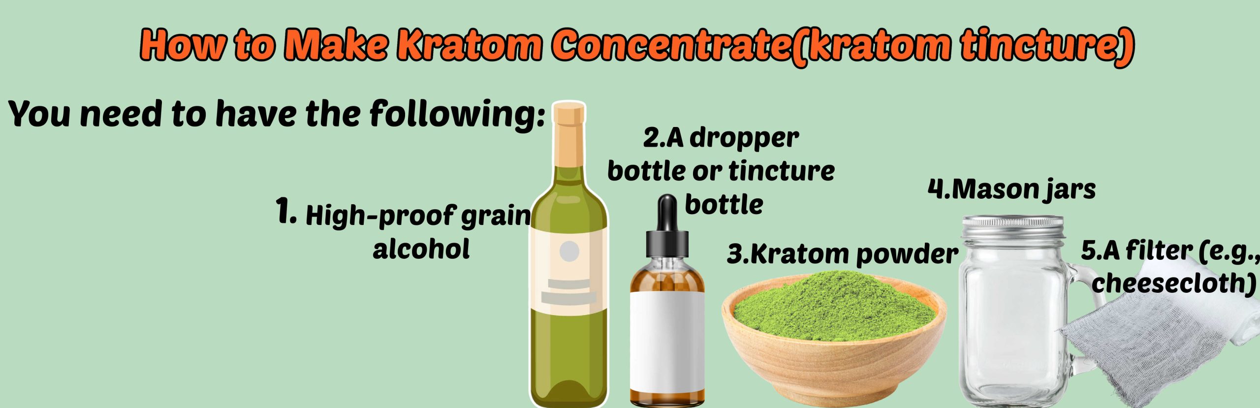 image of what you'll need to make kratom concentrate