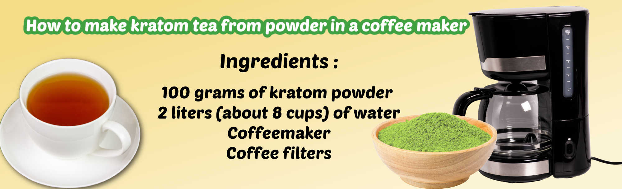 image of how to make kratom tea from powder in coffee maker